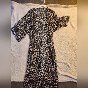 Xl long Cheetah print duster cardigan